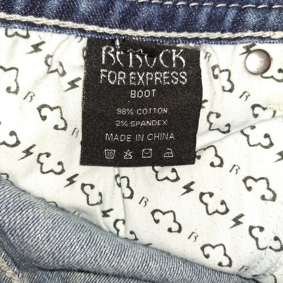 ReRock For Express Boot Cut Jeans with Embroidery pockets size 8R - Picture 4 of 11